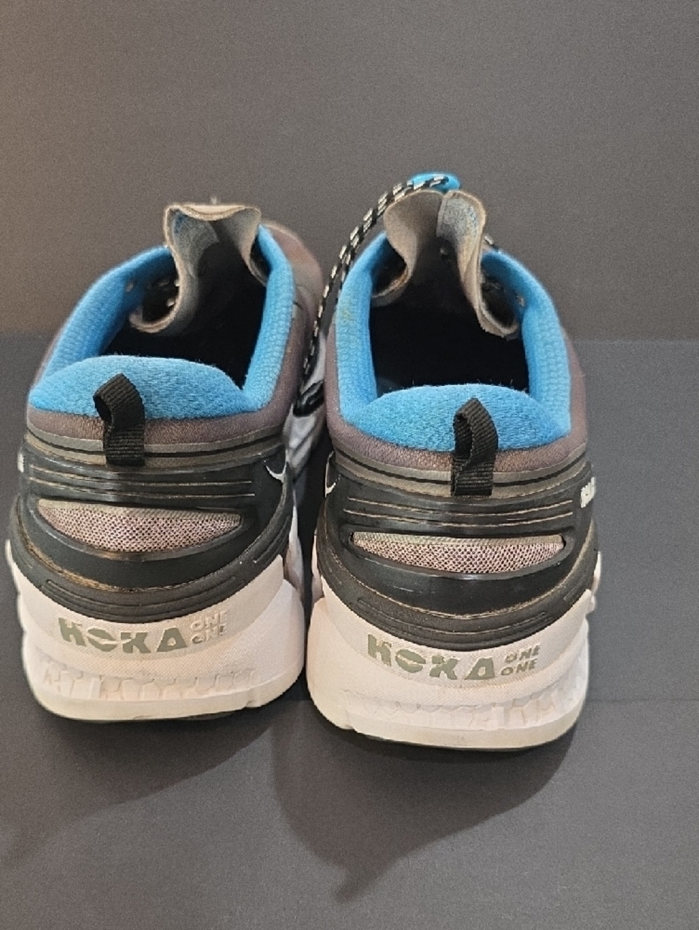 Hoka Conquest Mens Gray and Blue Athletic Running Shoes Size 13 - Picture 5 of 8
